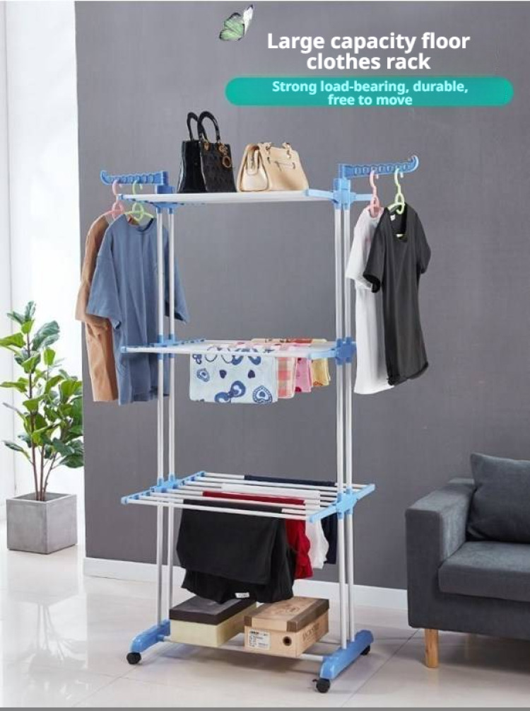 TENDEDERO DE ROPA PLEGABLE DE 3 NIVELES