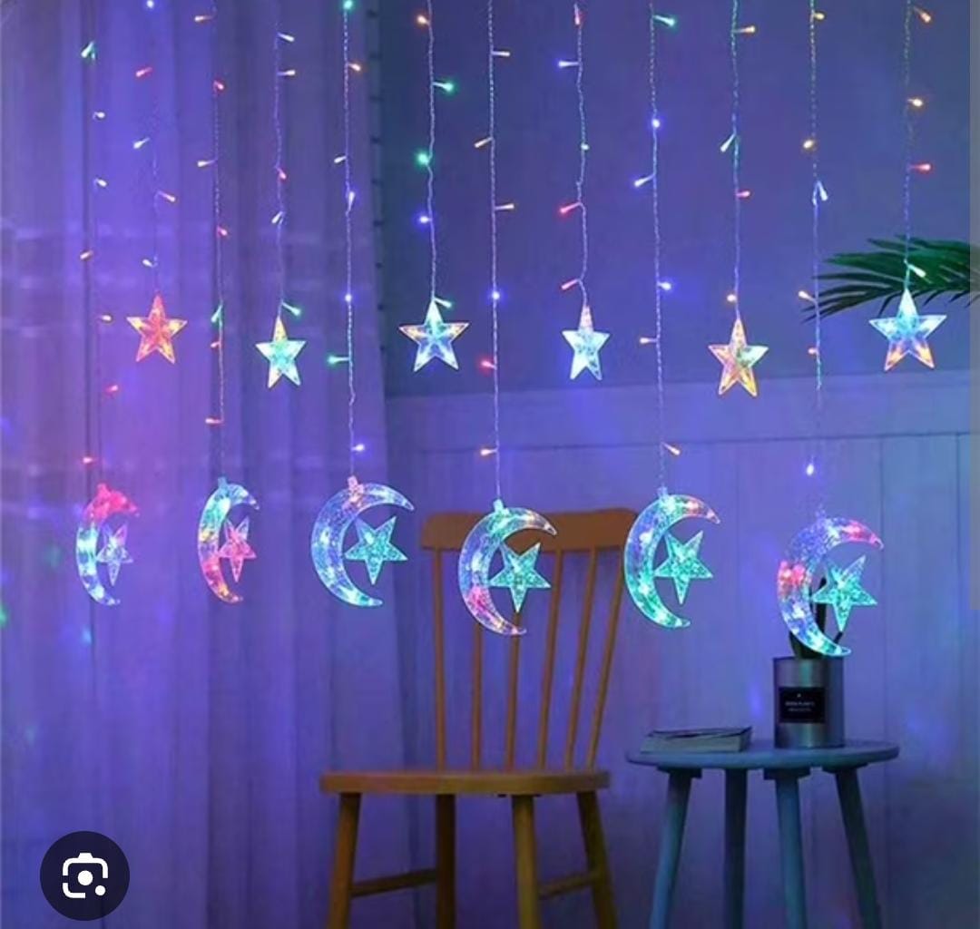 CORTINA DE LUCES LUNA Y ESTRELLA 2026