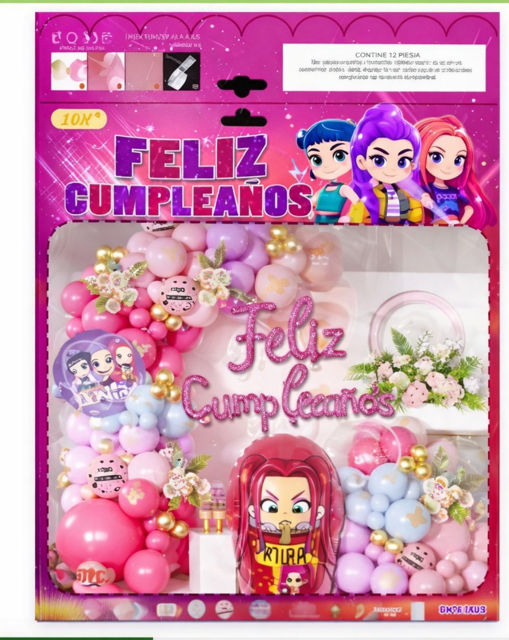 D-SET DE GLOBOS “GUERRERAS K-POP” – FELIZ CUMPLEAÑOS