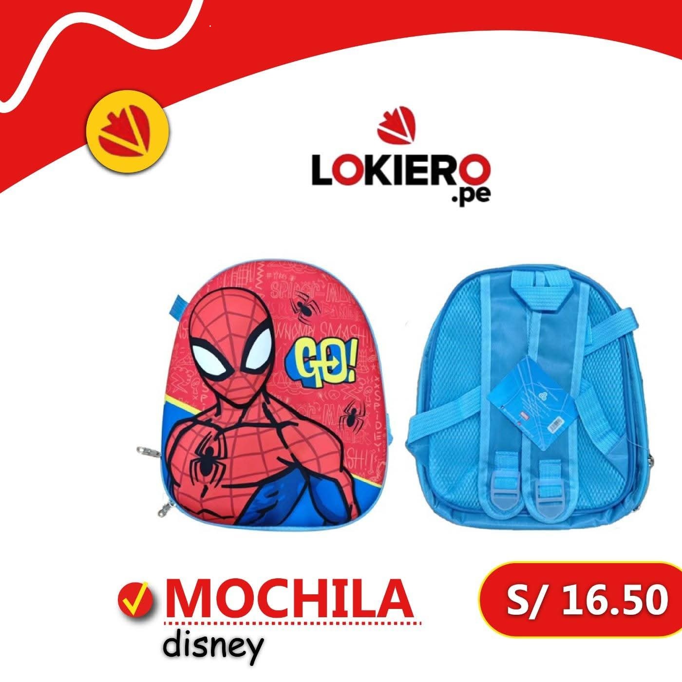 MOCHILA DISNEY SPIDERMAN 3D 