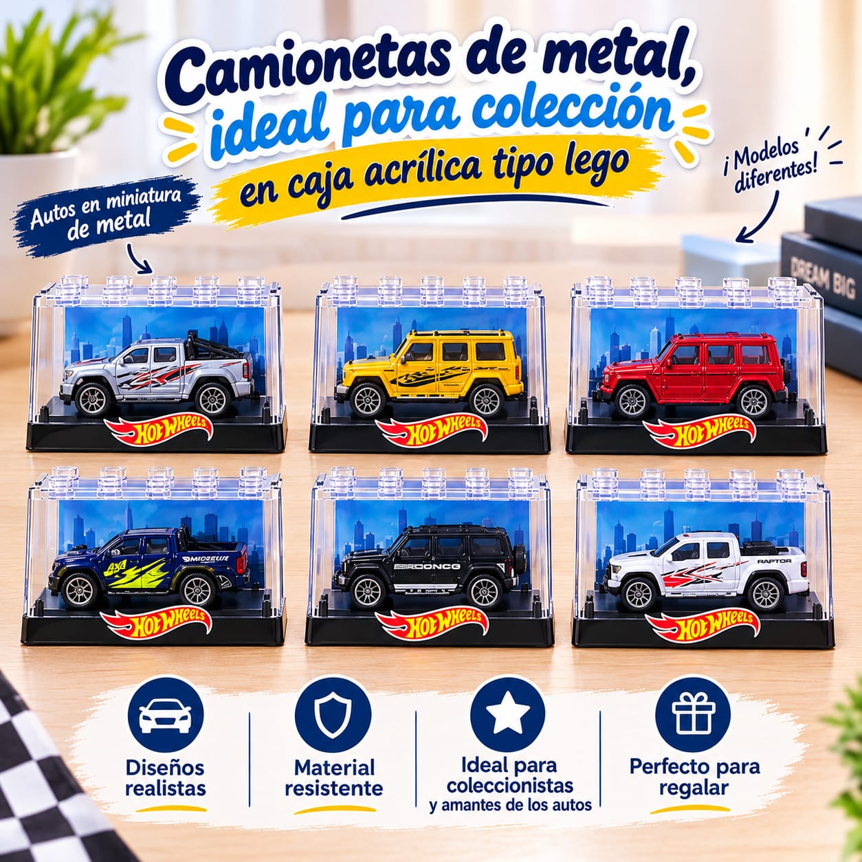 CAMIONETAS METAL CON CAJA ACRILICA