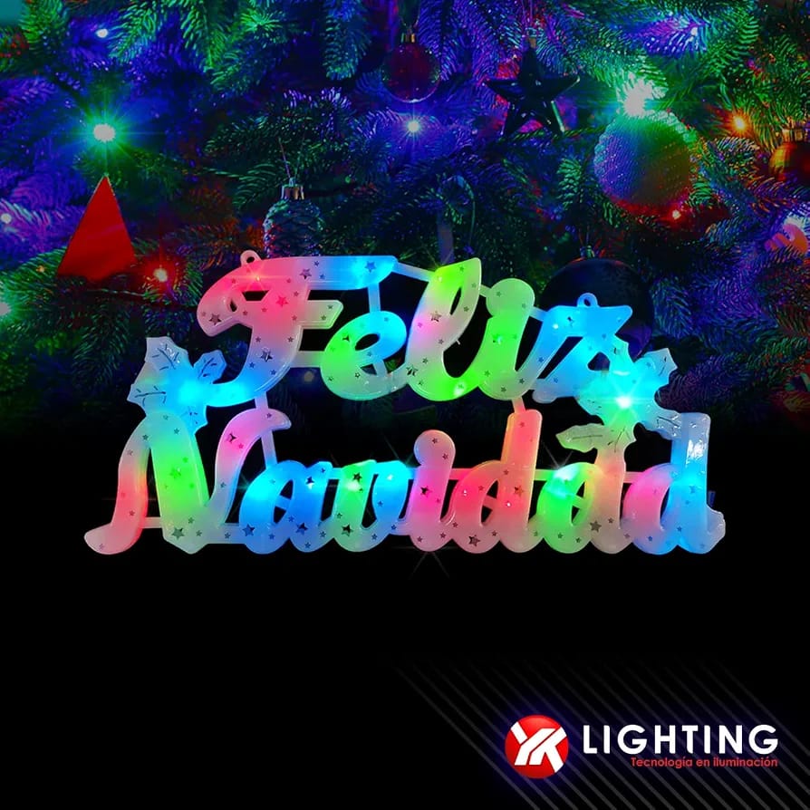 LETRERO FELIZ NAVIDAD CON LUCES 2026