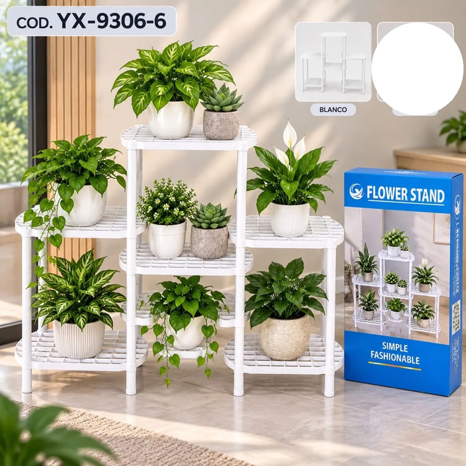 RACK PARA PLANTAS Y MACETEROS